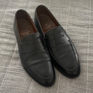 Brooks Brothers Black Leather Penny Loafers - Men’s Classic Slip-Ons